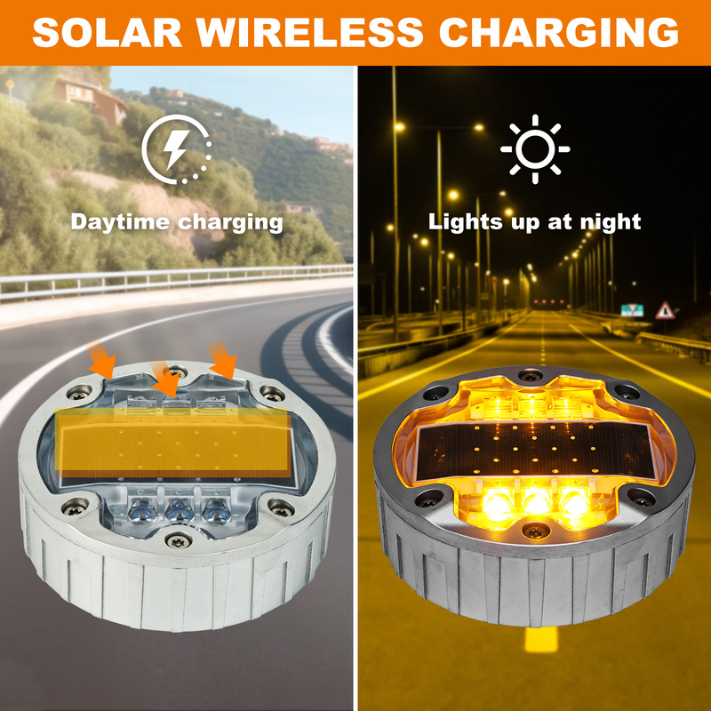 Estrada Solar Incorporada Estribo de Alumínio 60 Tons Resiste a Luz Cintilante Garagem Impermeável Rodovia Jardim Estrada