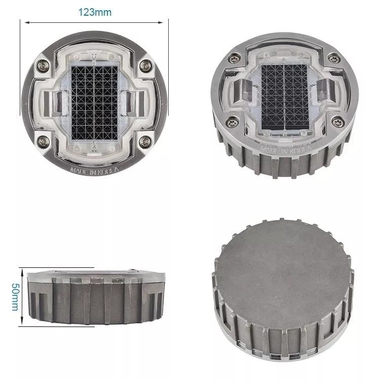 Red Solar Road Studs 2V Aluminium Alloy PC IP68 Impermeável para melhoria da visibilidade da estrada à noite