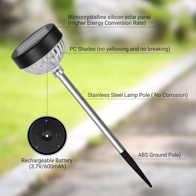 15 Horas de Tempo de Trabalho Luz de estaca solar com 6 Pcs LED Qty e 1 Pc de contas Qty