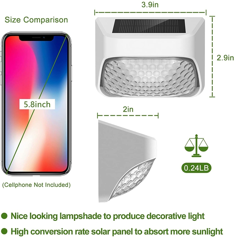 Iluminação solar exterior à prova d'água Iluminação decorativa para cercas Deck Step Garden Stair Wall