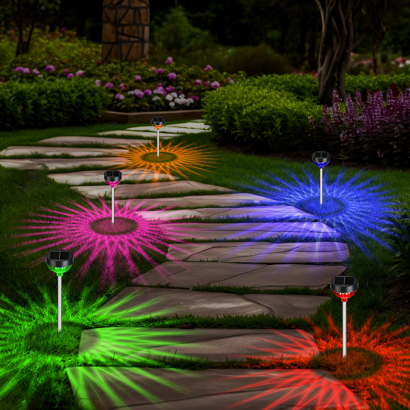 Jardim Solar Light Pathway Insert Grama Mudança RGB impermeável IP65 Paisagem luz Decoração do pátio