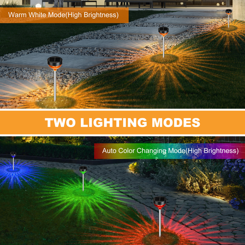 Jardim Solar Light Pathway Insert Grama Mudança RGB impermeável IP65 Paisagem luz Decoração do pátio