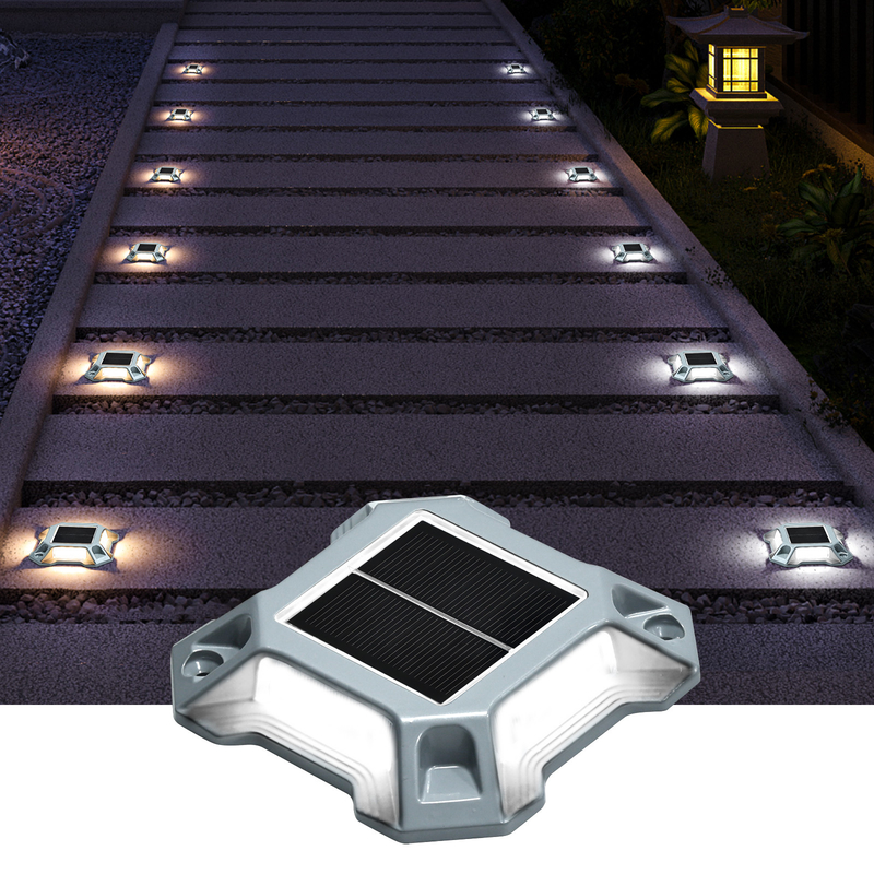 Pavimentação exterior de alumínio ligado led, pernas de estrada, montagem de trilhos, energia solar, jardim, decoração, terra, terraço, doca, luz de piso