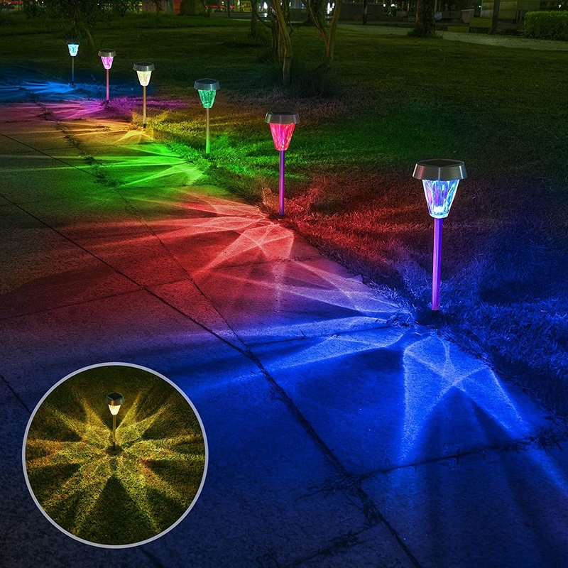 Luzes de trilha a energia solar Material ABS para luz solar de jardim paisagístico decorativo
