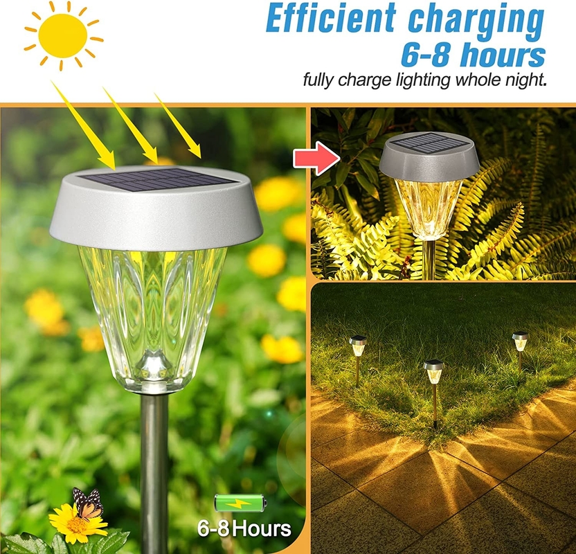 Luzes de trilha a energia solar Material ABS para luz solar de jardim paisagístico decorativo