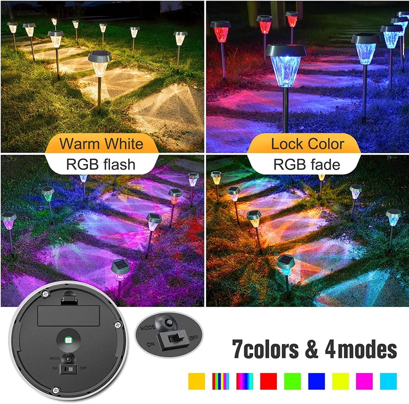 Luzes de trilha a energia solar Material ABS para luz solar de jardim paisagístico decorativo