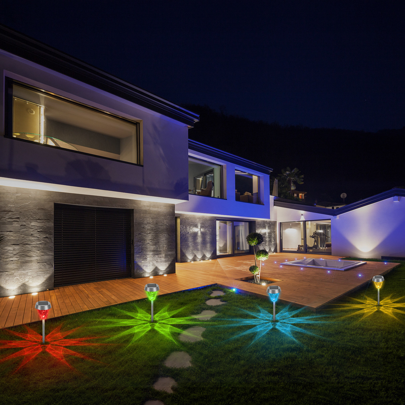 Luzes de trilha a energia solar Material ABS para luz solar de jardim paisagístico decorativo