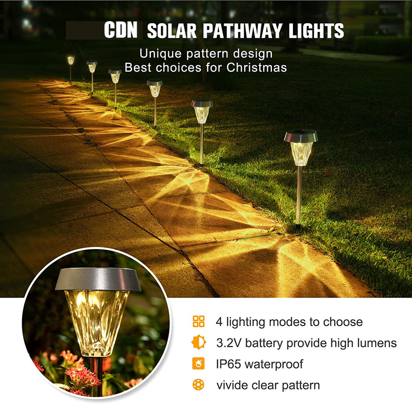 Luzes de trilha a energia solar Material ABS para luz solar de jardim paisagístico decorativo