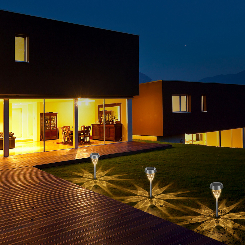Luzes de trilha a energia solar Material ABS para luz solar de jardim paisagístico decorativo
