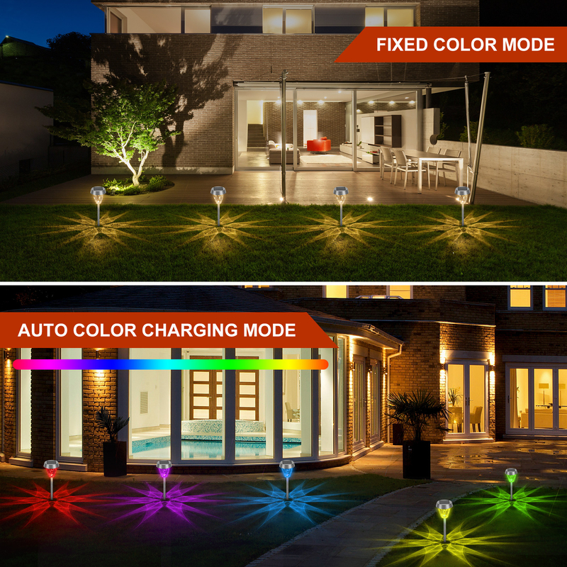 Luzes de trilha a energia solar Material ABS para luz solar de jardim paisagístico decorativo