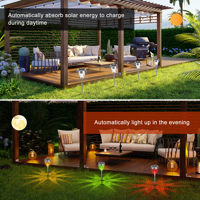 Luzes de trilha a energia solar Material ABS para luz solar de jardim paisagístico decorativo