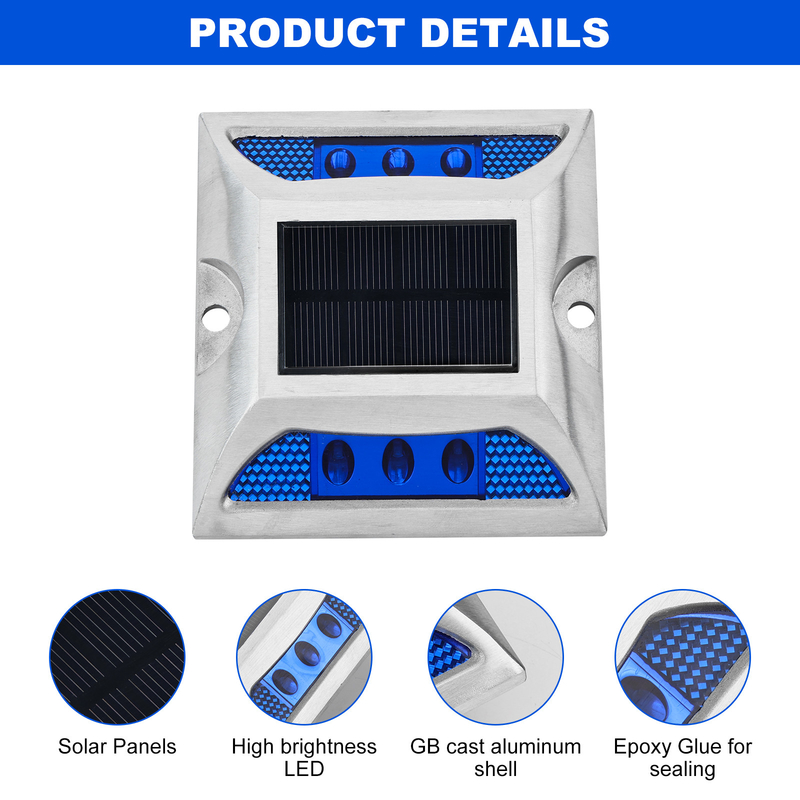 Incorporado energia solar Street Light Estrada tijolo 6 Pcs LED Qty para iluminação exterior