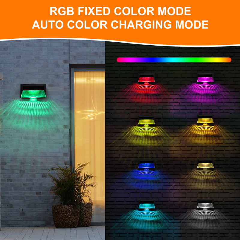 Lâmpada de vedação solar IP65 para jardim exterior com cor branca RGB e controle remoto