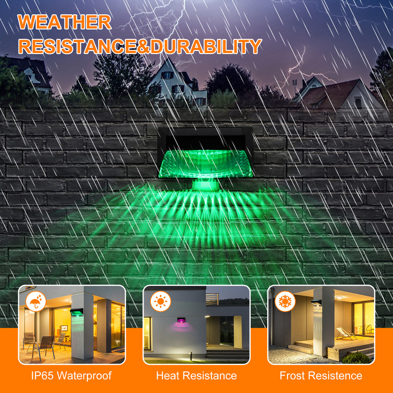 Lâmpada de vedação solar IP65 para jardim exterior com cor branca RGB e controle remoto