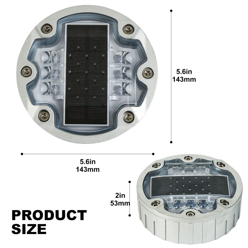 Rodas solares de longa duração com potência de 0,2 W, diâmetro de 136 mm e duração ≥ 30000h