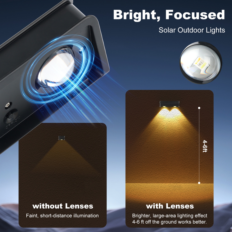 Portas de pátio brancas quentes vedação terraço iluminação de jardim impermeável pequena lâmpada de passo exterior solar para cima e para baixo luzes de parede