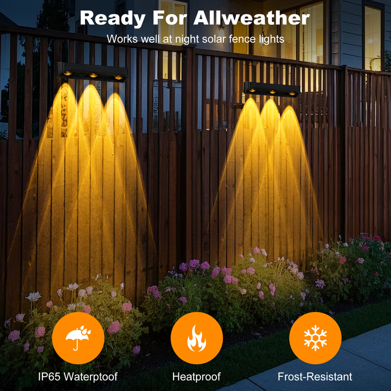 Venda a quente IP65 Íntegro Polissilicon Painel Solar Luz Branca Quente Iluminação para cima e para baixo Fonte de Luz Solar LED Lâmpada de Parede Hotel