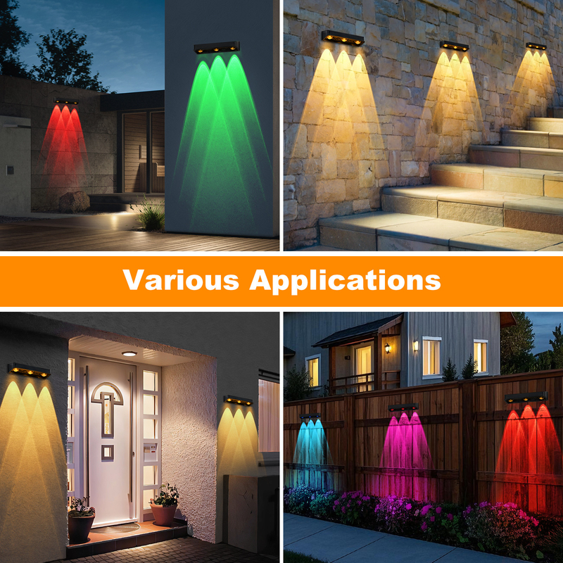 Venda a quente IP65 Íntegro Polissilicon Painel Solar Luz Branca Quente Iluminação para cima e para baixo Fonte de Luz Solar LED Lâmpada de Parede Hotel