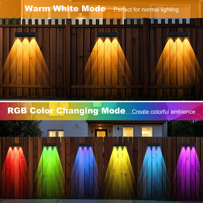 Venda a quente IP65 Íntegro Polissilicon Painel Solar Luz Branca Quente Iluminação para cima e para baixo Fonte de Luz Solar LED Lâmpada de Parede Hotel