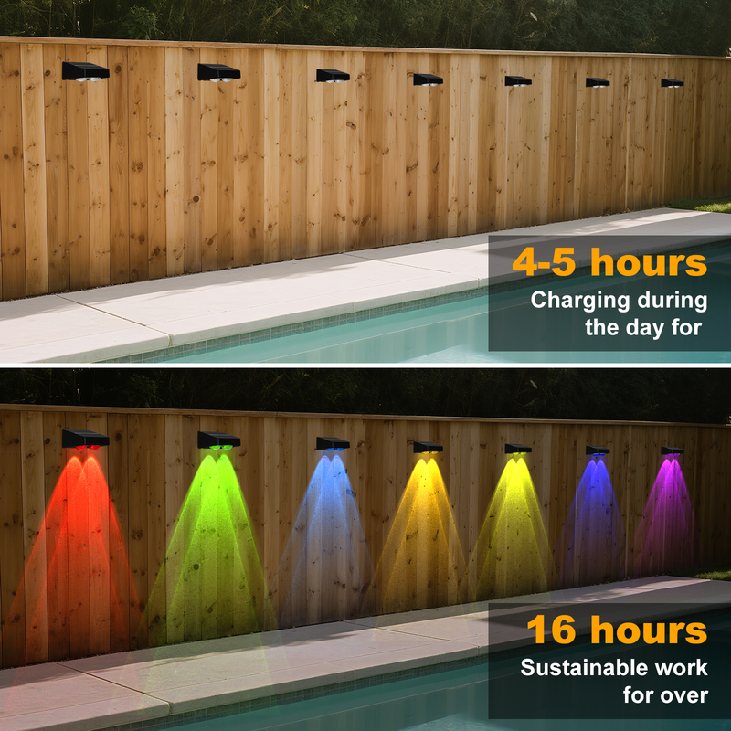 Portas de pátio brancas quentes vedação terraço iluminação de jardim impermeável pequena lâmpada de passo exterior solar para cima e para baixo luzes de parede