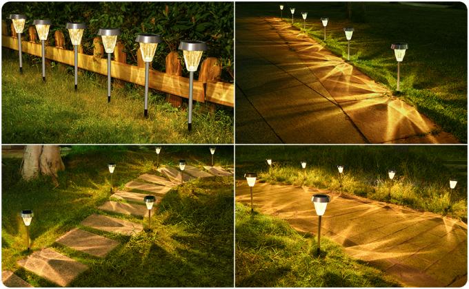 Luzes postas solares impermeáveis da paisagem IP65 para o caminho exterior do jardim 1