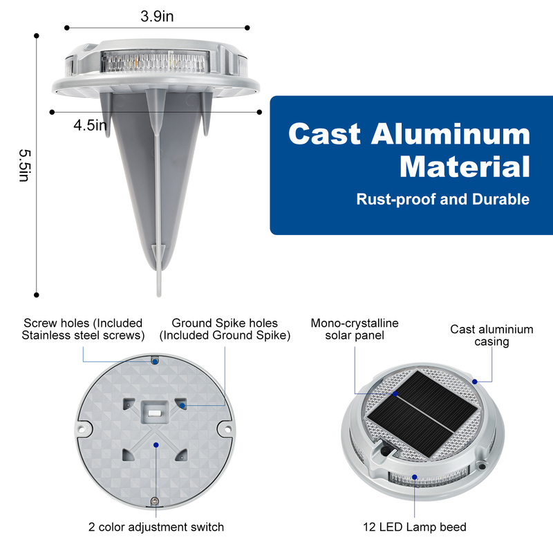 Solar Dock Light with 360 Beam Angle 10000 Hours Lifespan and 2V Input Voltage for Outdoor LED Lighting