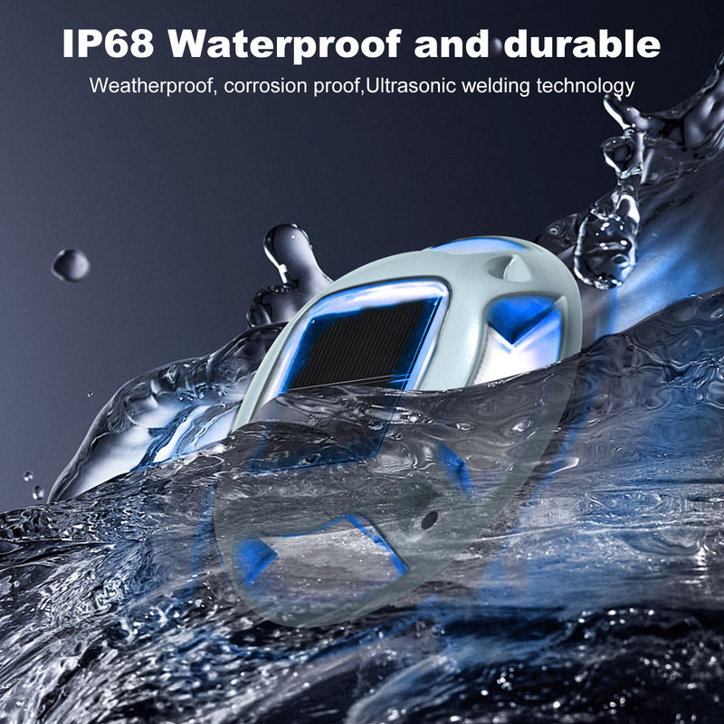 Estrada solar ao ar livre com LED de alerta de luz diurna de 6000K e luz de terraço de alumínio à prova d'água de tamanho 110*22,5 mm