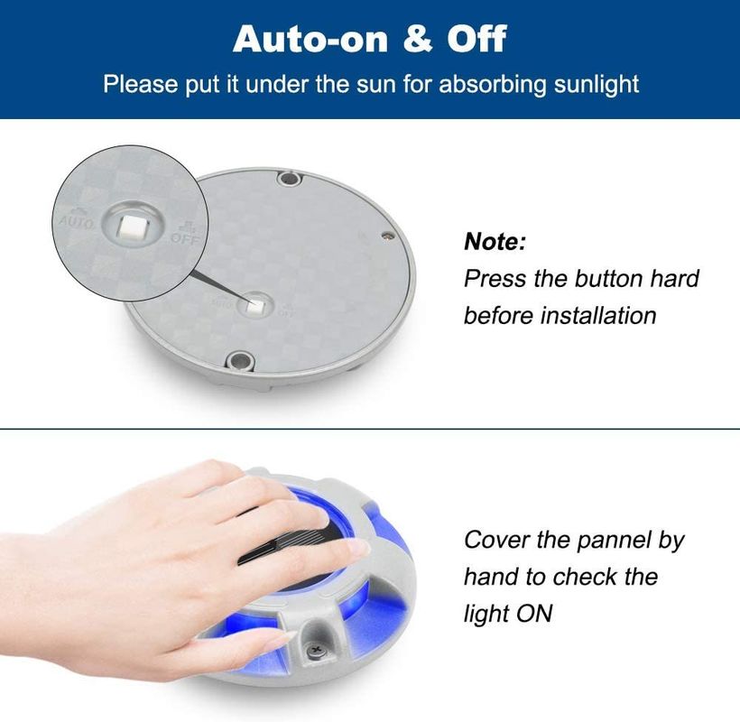 Alumínio de liga solar Rod Rod Stud com 6000K Alerta de luz do dia IP67 à prova d'água e 2 anos de garantia