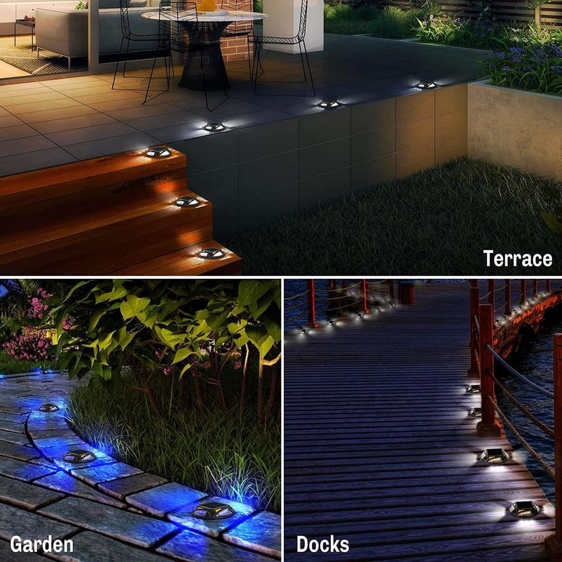 Rodoviário solar branco quente com 12 LEDs para segurança no trânsito e iluminação de estrada