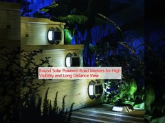 Marcadores rodondos de estrada movidos a energia solar para alta visibilidade e visão de longa distância